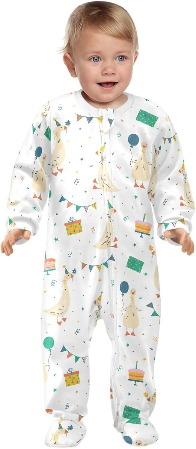 Dussdil Baby One-Piece Footies Newborn Rompers Pajamas Cotton Footed Pjs for Sleep Play Boys Girls 3 6 9 12 18M