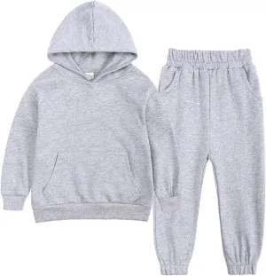 Fleece Lined Lounge Sets 2 Piece Outfits for Girls Kids Hoodie Fall Going Out Children Sweatsuits Sets Western Active