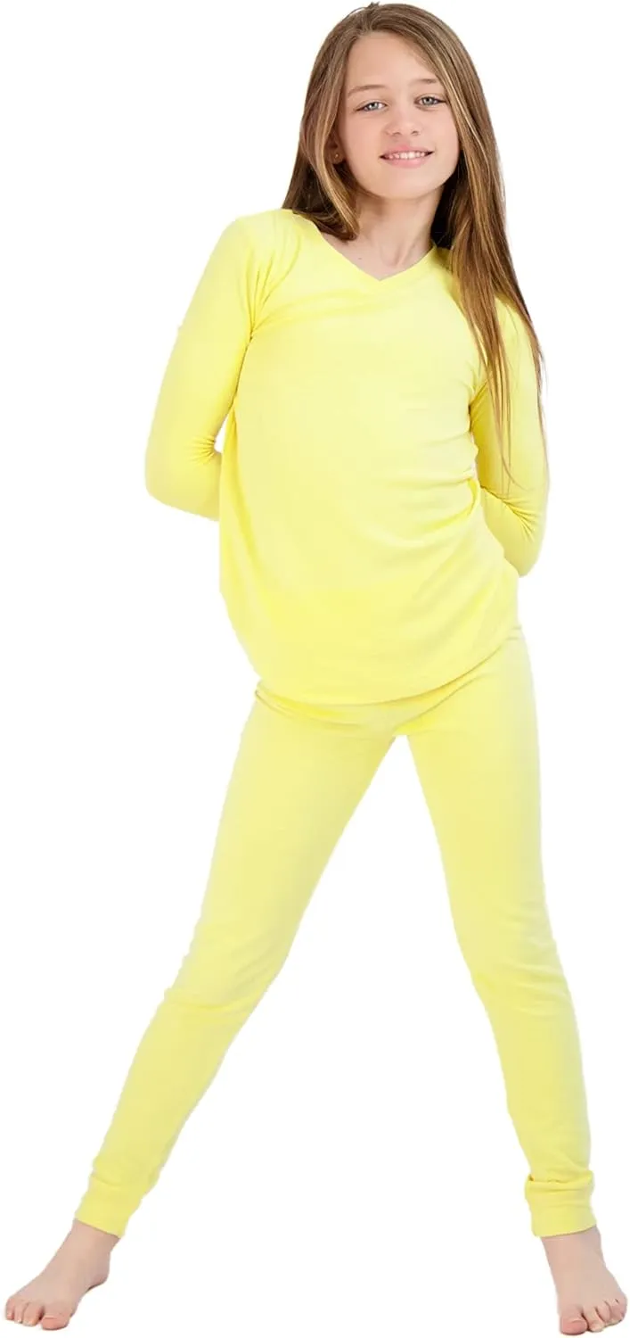 Girls’ Pajama Sets Multipack Snug Fit Soft Long Sleeve Pajama Tops & Sleepwear Pants