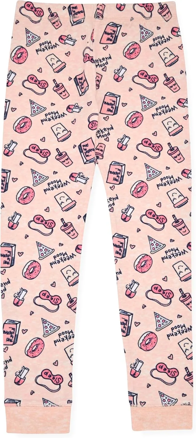 Girls’ Pajama Sets Multipack Snug Fit Soft Long Sleeve Pajama Tops & Sleepwear Pants