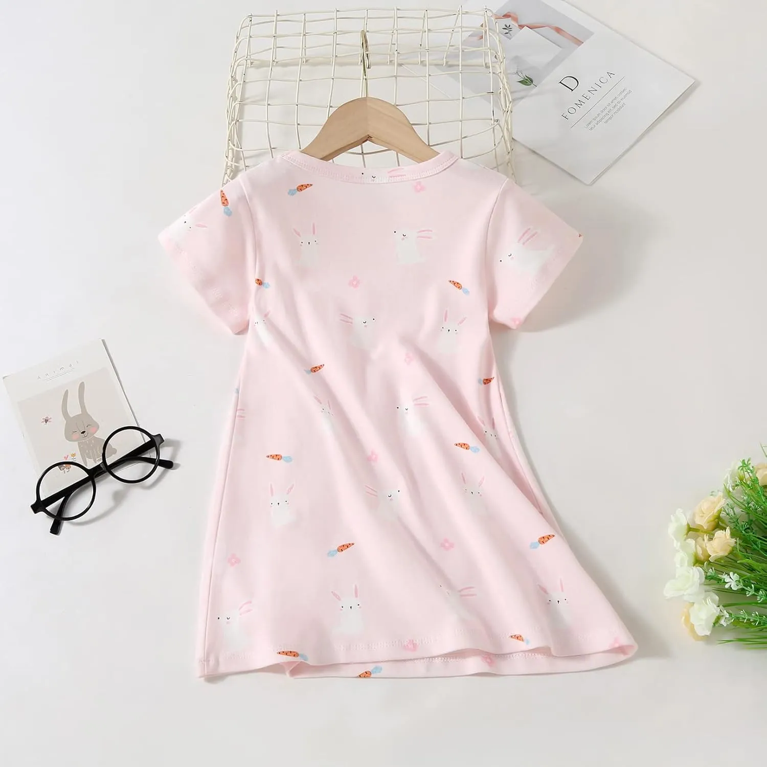 Girl's Stripes Nightgowns Cotton Sleep Shirts Sleepwear Princess Nightdress