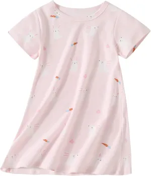 Girl's Stripes Nightgowns Cotton Sleep Shirts Sleepwear Princess Nightdress