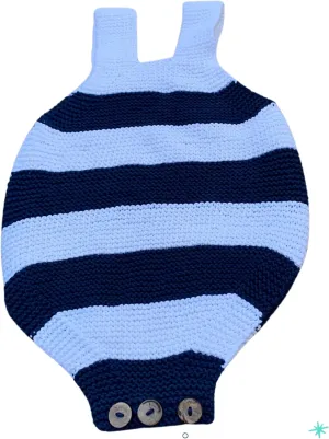 Hand Knitted 100% Organic Cotton Baby Romper Newborn Unisex Romper Coming Home Baby Clothes-Natural,Ethically Made,
