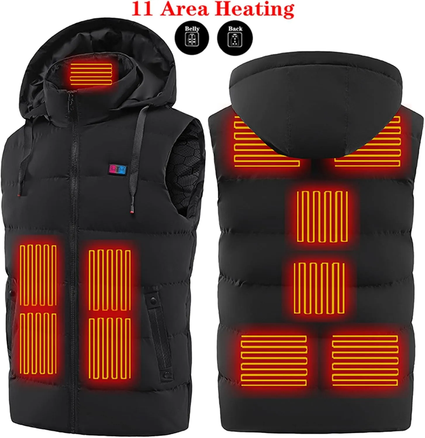 Heated Vest For Men and Women Lightweight Unisex Heating Vest Winter Warm Outdoor USB Charging Electric Heating Vest