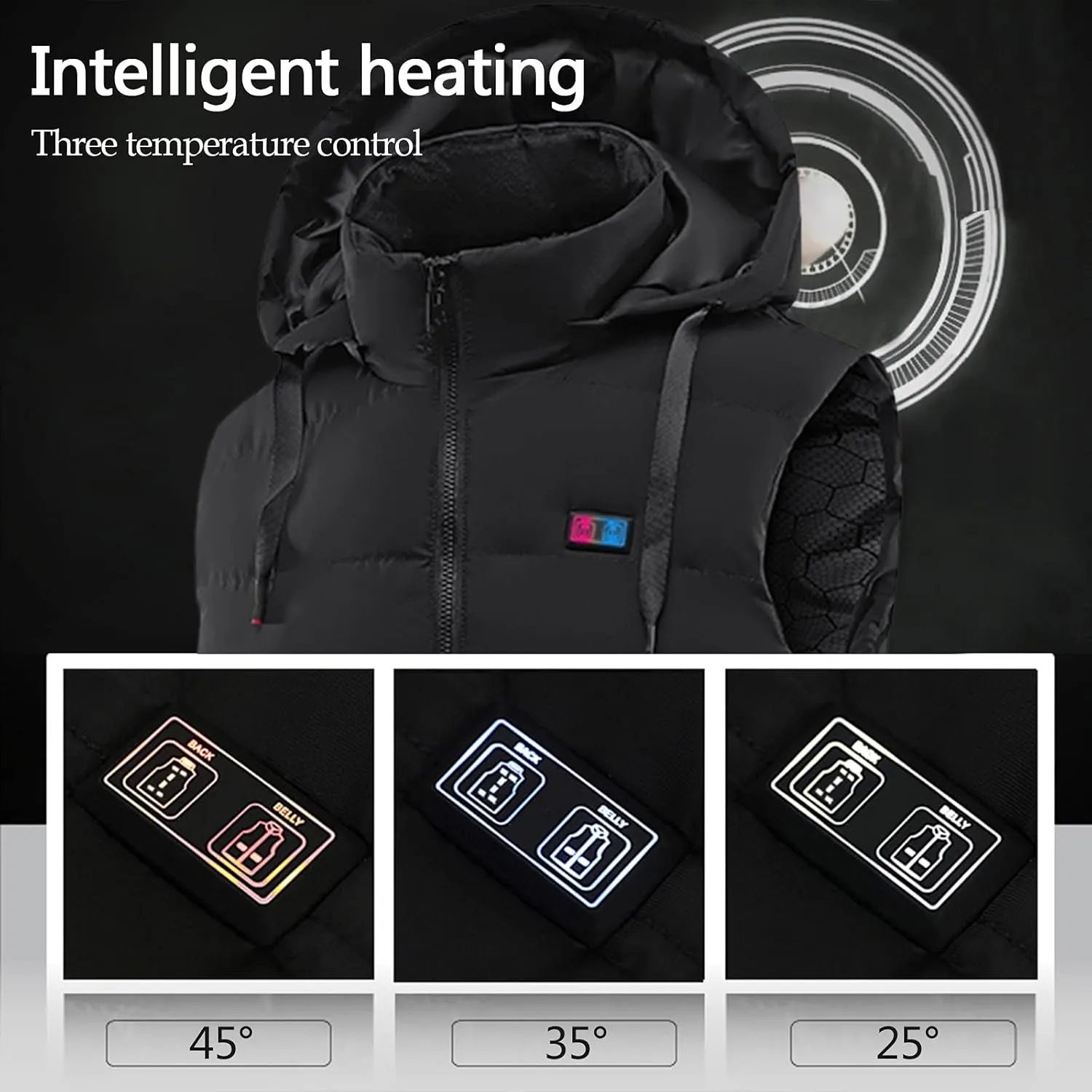 Heated Vest For Men and Women Lightweight Unisex Heating Vest Winter Warm Outdoor USB Charging Electric Heating Vest