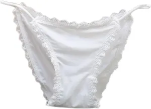 Ice Silk Sexy Panties for Women No Show Lace Bikini Panties Soft Underwear Funny Low Rise Cute Thongs Plus Size