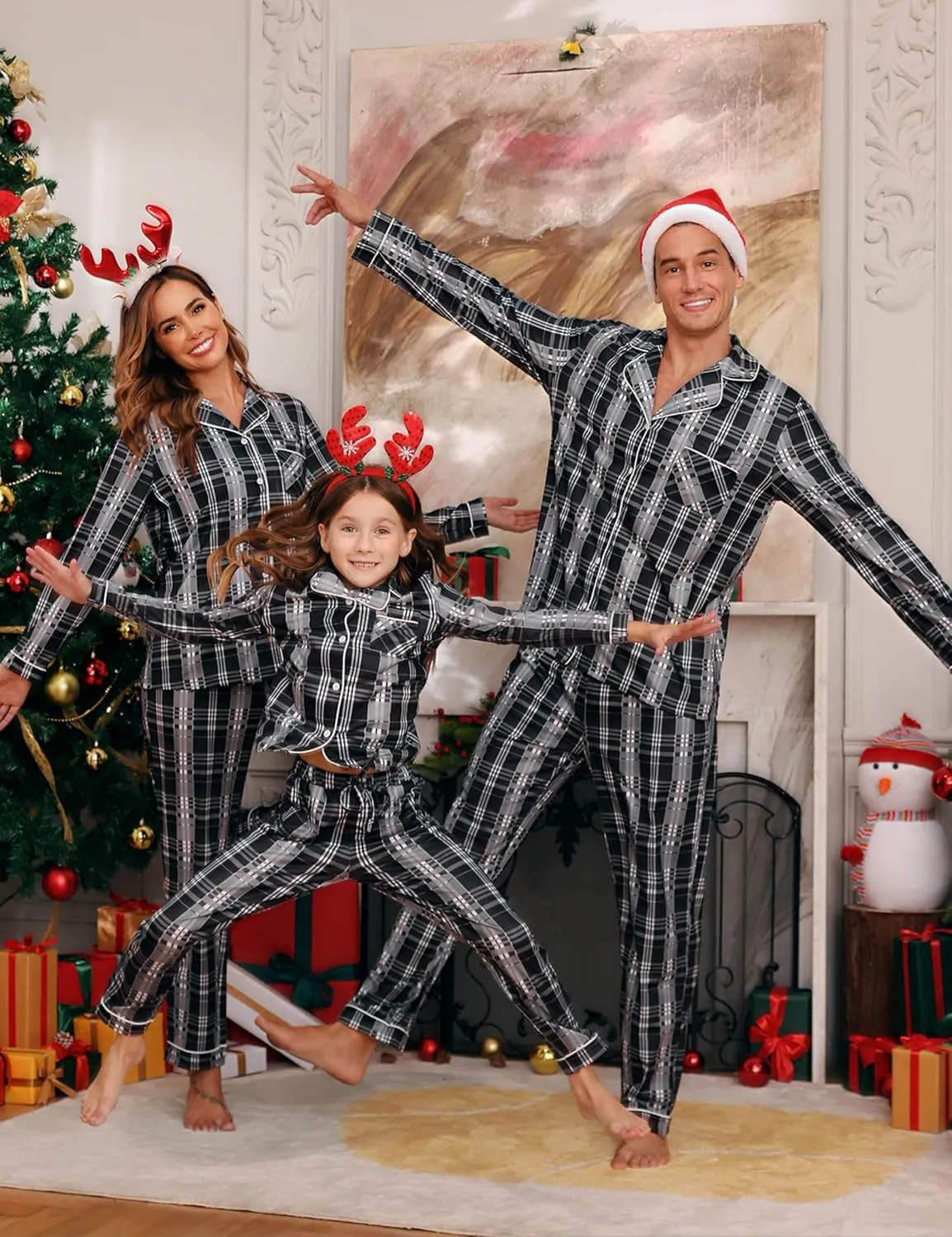 iClosam Christmas Family Matching Pajamas Long Sleeve Button Down Pj Set Festival Party Sleepwear