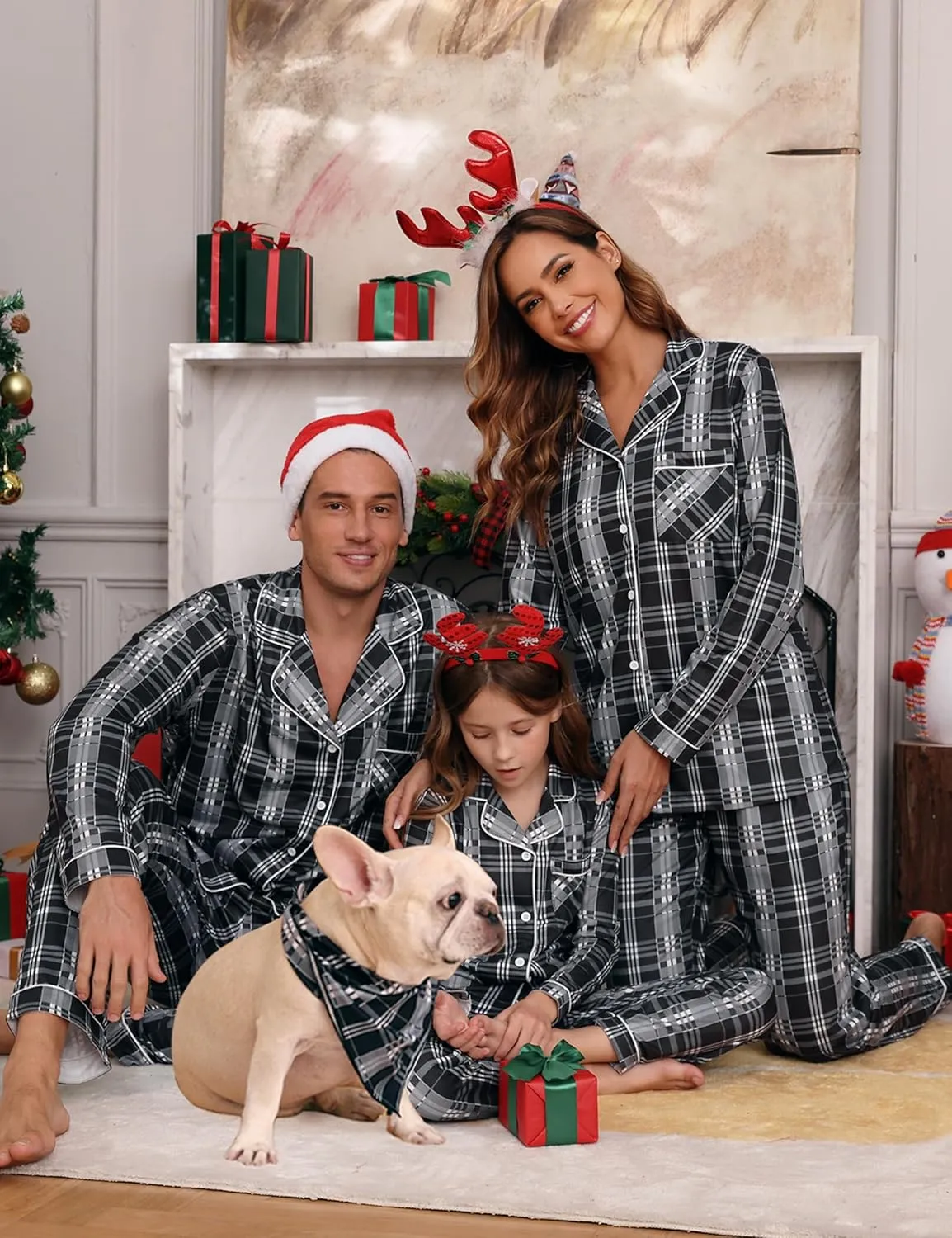 iClosam Christmas Family Matching Pajamas Long Sleeve Button Down Pj Set Festival Party Sleepwear