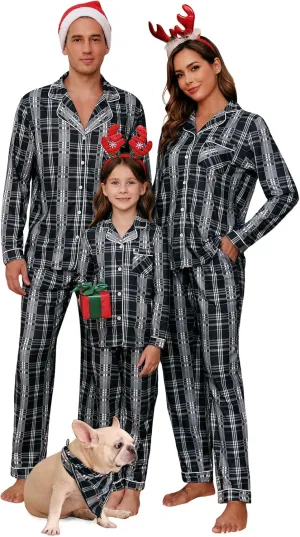 iClosam Christmas Family Matching Pajamas Long Sleeve Button Down Pj Set Festival Party Sleepwear