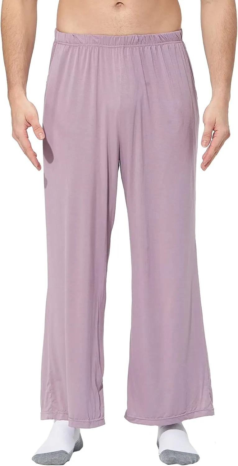 JOINFUN Mens Cotton Pajama Pants, Soft Lounge Pants with Pockets Elastic Sleep Pj Bottoms