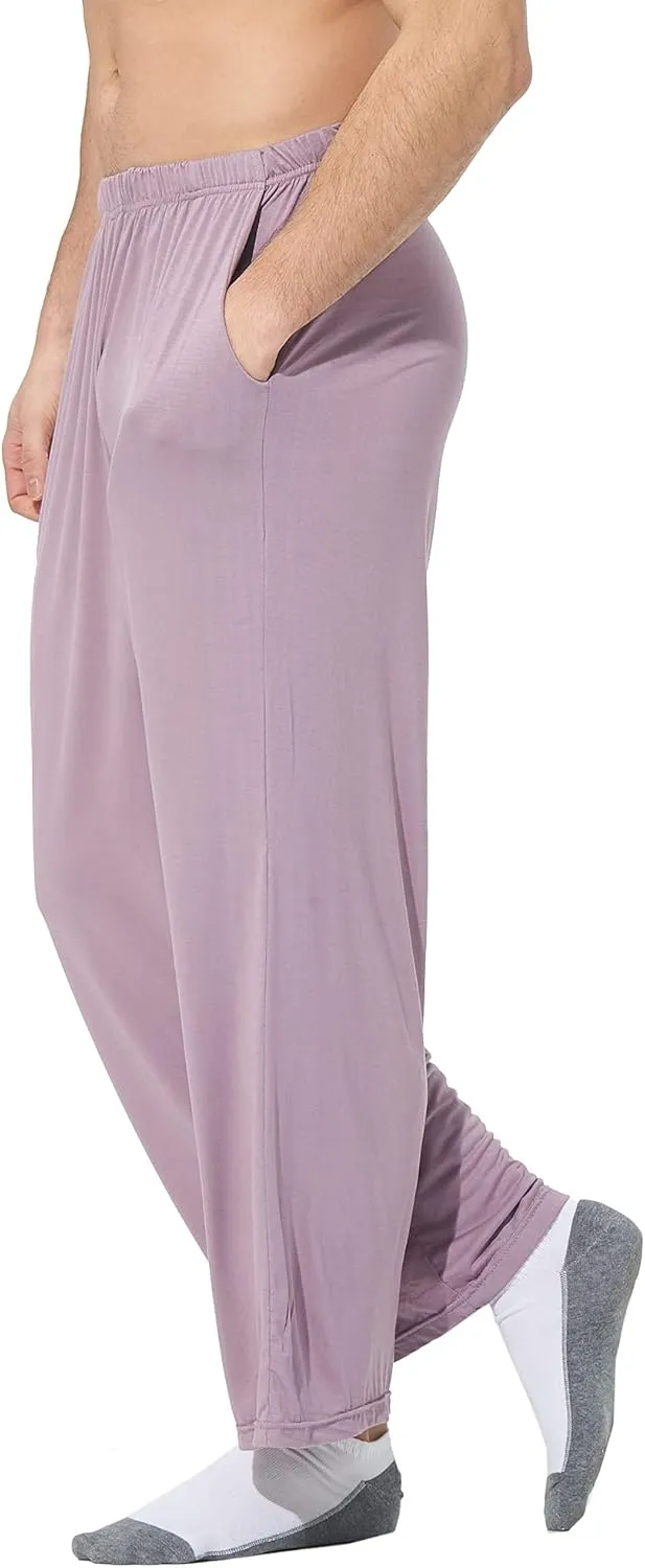 JOINFUN Mens Cotton Pajama Pants, Soft Lounge Pants with Pockets Elastic Sleep Pj Bottoms