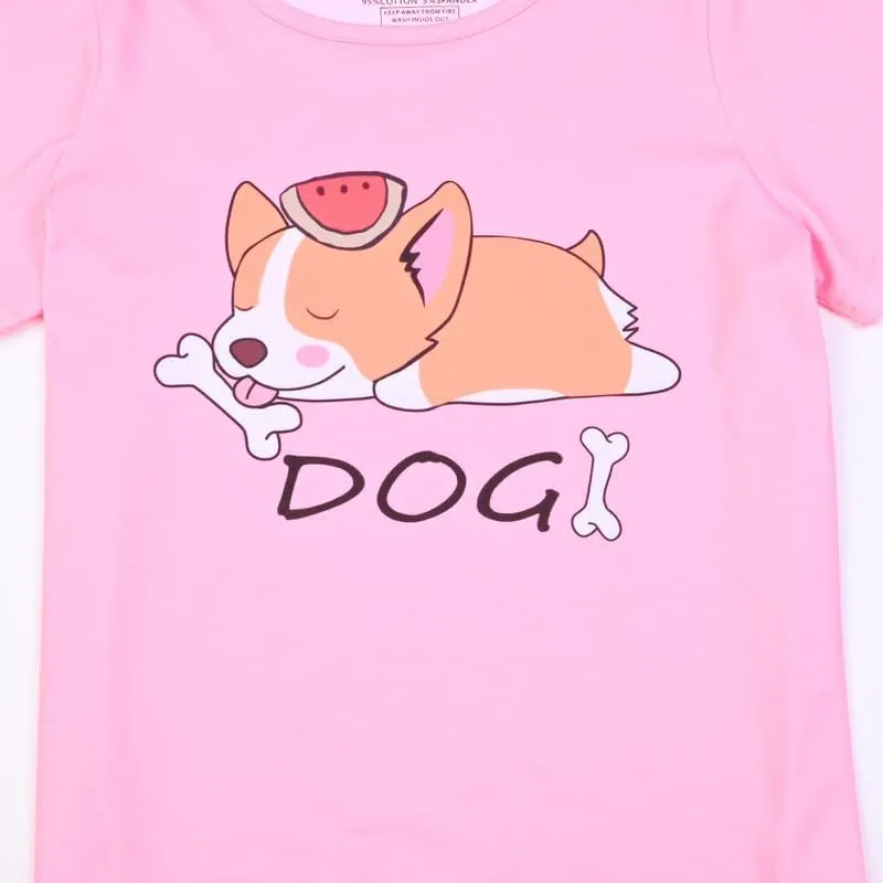 Jxstar Classic Girls Short-Sleeved Pajamas Two-Piece Summer Pj Sets 3-13Y
