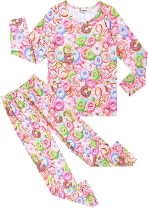 Jxstar Girls Pajamas Pjs Set Flutter Sleeve Sleepwear Kids Fall Winter Cotton Night Clothes