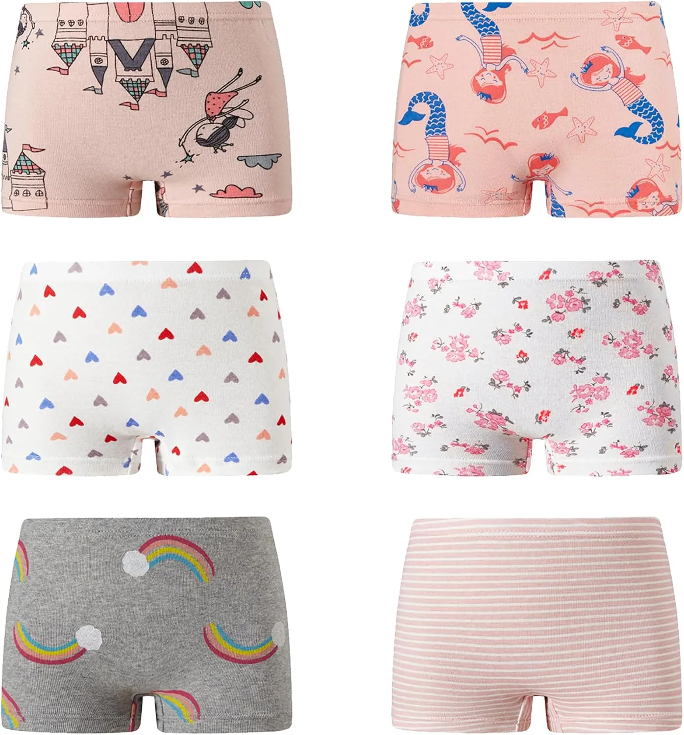 KikizYe Little Girls Boyshort Panties Big kids Soft Cotton Underwear