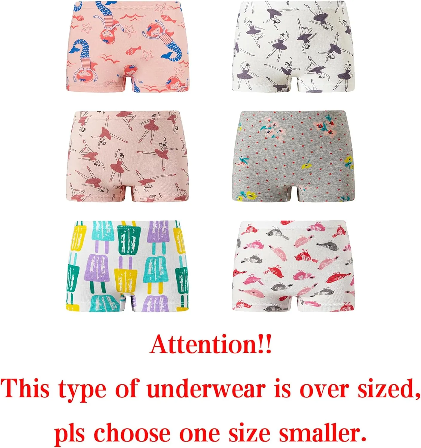 KikizYe Little Girls Boyshort Panties Big kids Soft Cotton Underwear