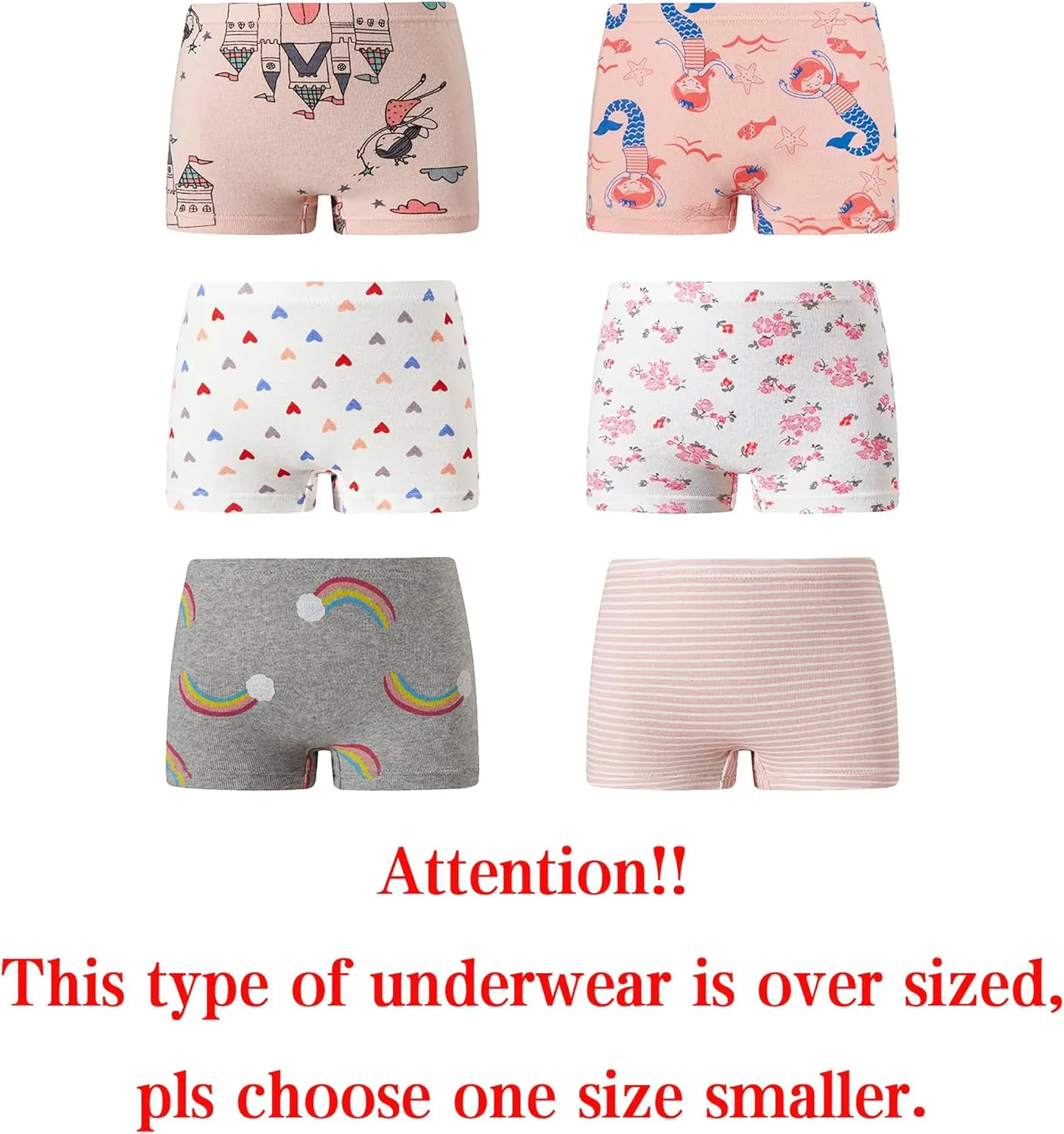 KikizYe Little Girls Boyshort Panties Big kids Soft Cotton Underwear