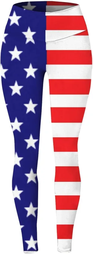 Leisure Leggings Women High Waist Skinny Yoga Pants Stripe Print Gym Workout Running Tights Compression Bottoms,Blue,L