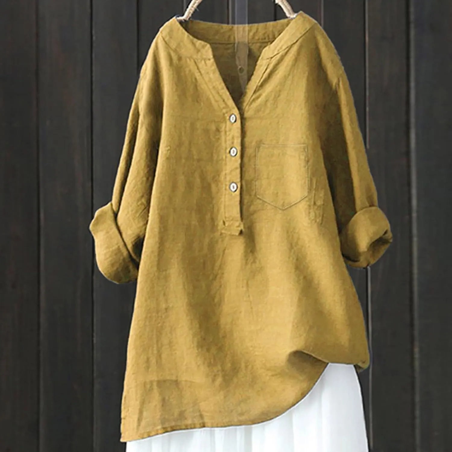 Linen Shirts for Women 2025 Spring Summer Plus Size Long Sleeve Tops Dressy Casual Loose Comfy Work Gauze Blouses