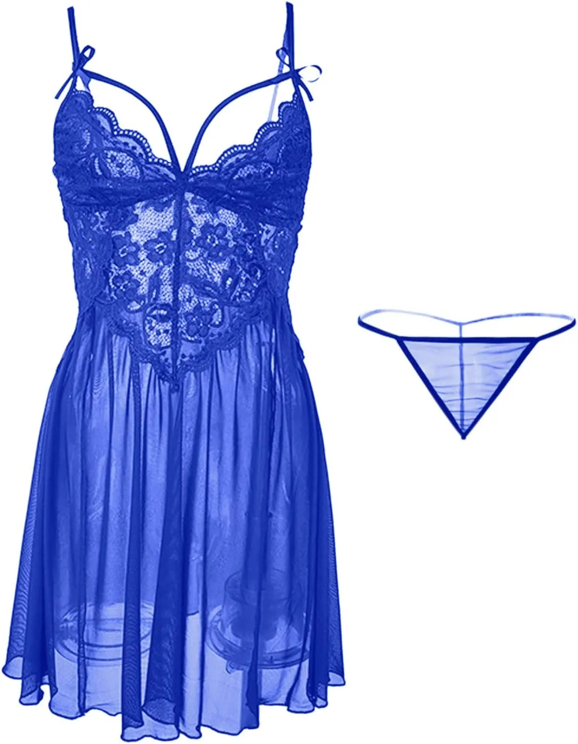 Lingerie for Women Naughty Lace Pjs Shorts Set Kimono Robe Valentine 2 Piece Sleepwear Bralette, Mini