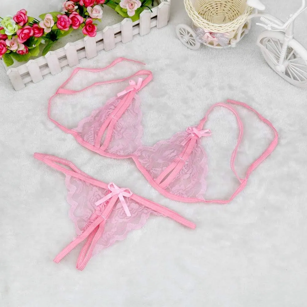 Lingerie for Women Plus Size Mesh Sheer Chemise Lingerie Set Teddy Two Piece Two Piece Lingerie 2