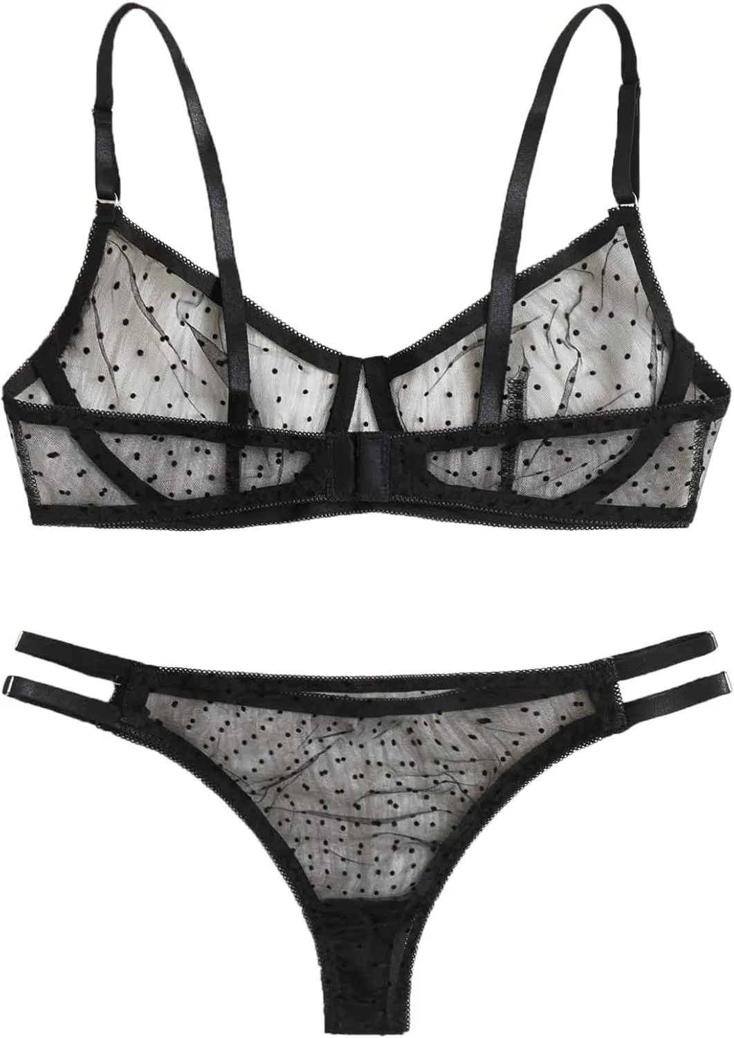 Lingerie for Women Plus Size Mesh Sheer Chemise Lingerie Set Teddy Two Piece Two Piece Lingerie 2