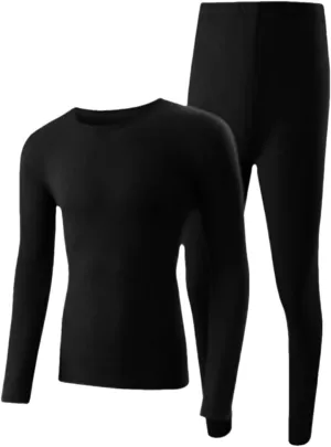 Long Johns Thermal Underwear for Men Autumn and Winter Thermal Underwear Set Long Johns Fleece Lined Bottom Top Set