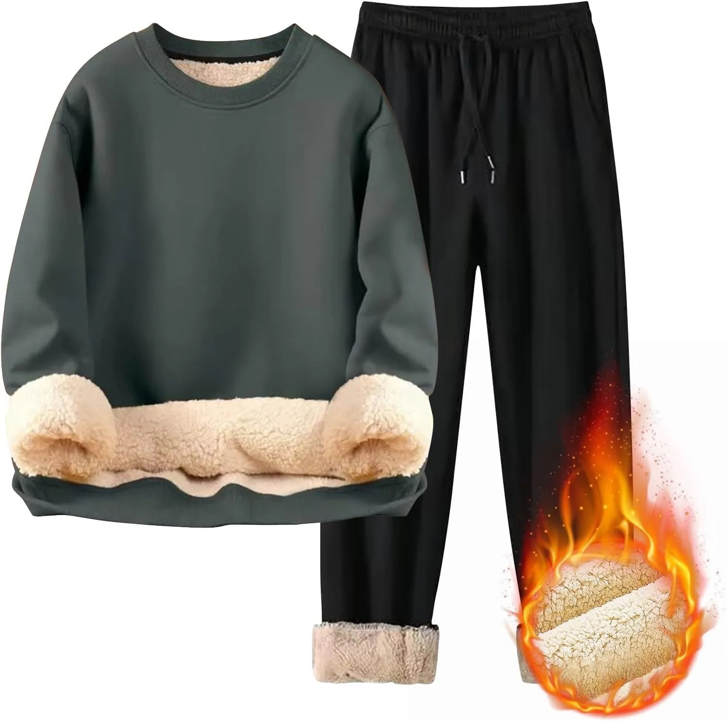 Long Johns Thermal Underwear for Men Sweater Casual Sports Suit Base Layer Set for Cold Weather Mens Thermals Top