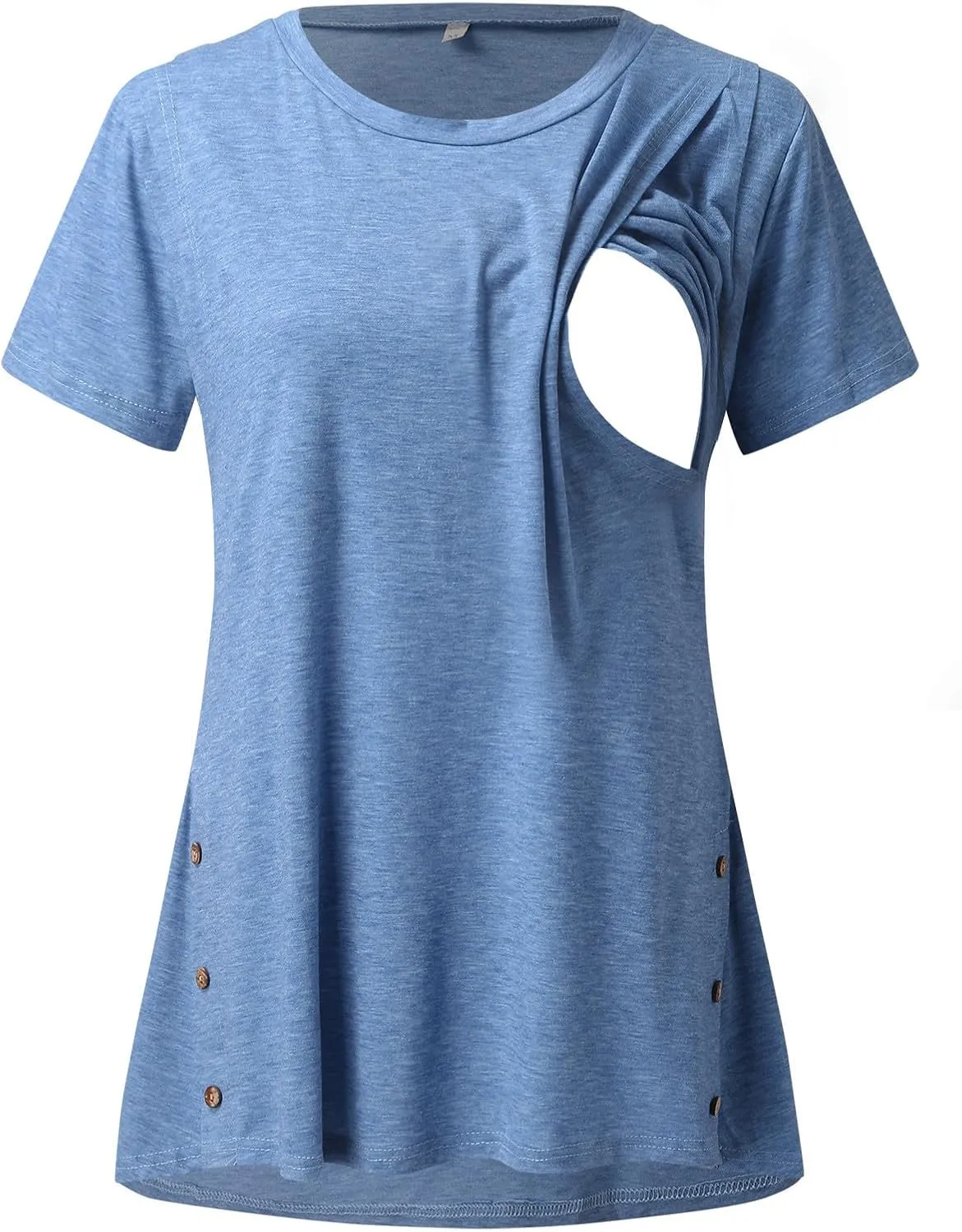 Maternity Nursing Shirts Women Breastfeeding Tops Short Sleeve Comfort Pregnancy Clothes Lounge Cotton Tee Top