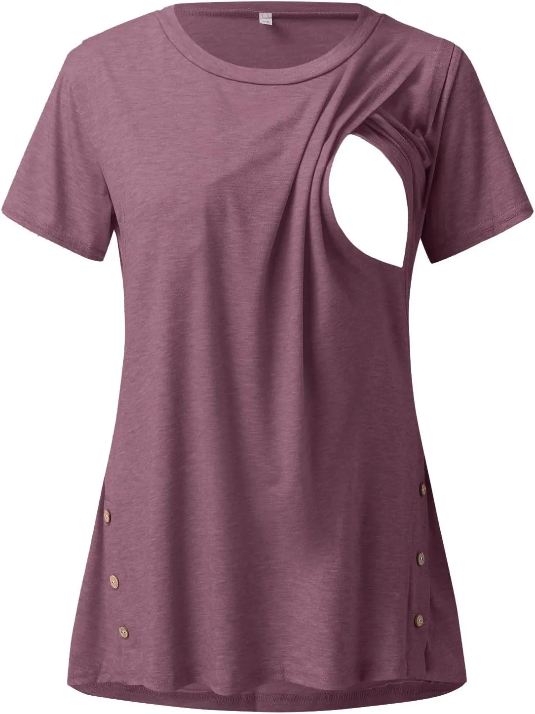 Maternity Nursing Shirts Women Breastfeeding Tops Short Sleeve Comfort Pregnancy Clothes Lounge Cotton Tee Top