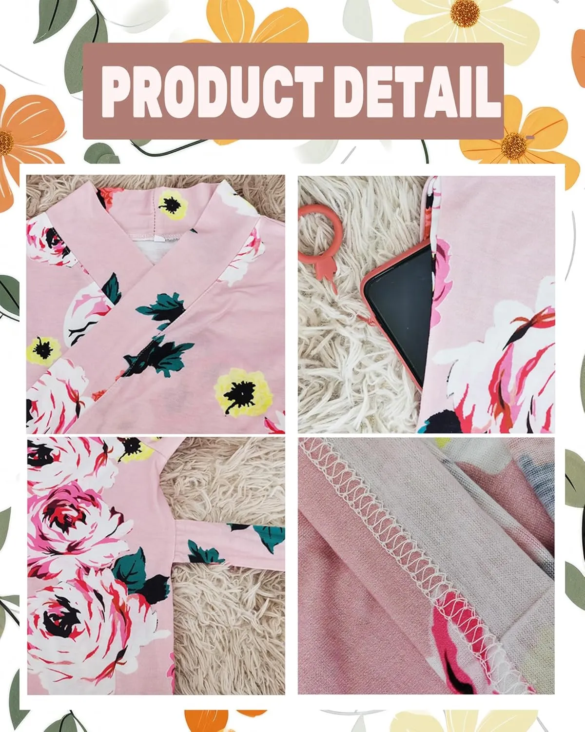 Maternity Robe with Matching Swaddle Soft Mommy Robe Receiving Blanket Set