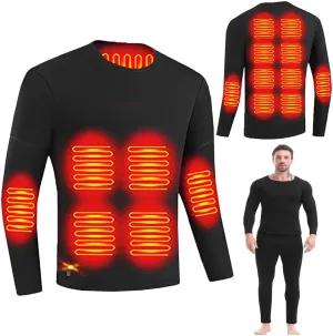 Men Women Heated Thermal Underwear Set USB Charge 28 Zone Intelligent Heated Cold Winter Thermal Underwear for Skiing