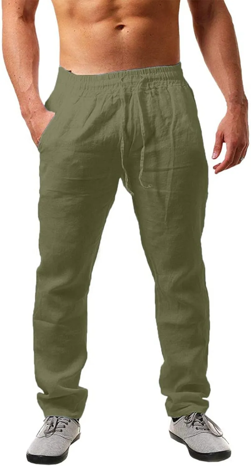 Men's Cargo Pants Casual Joggers Athletic Pants Loose Straight Sweatpants Outdoor Lightweight Tactical with Pockets