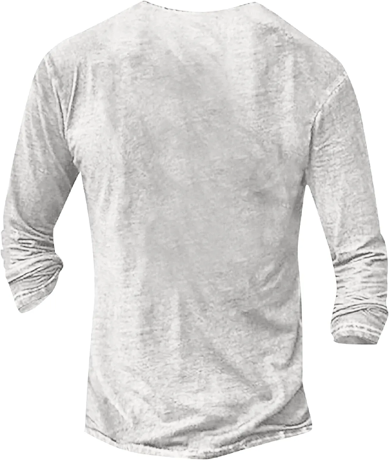 Mens Distressed Henley Shirts Long Sleeve Cotton T-Shirts Vintage Graphic Tee Washed Streetwear Retro Tee