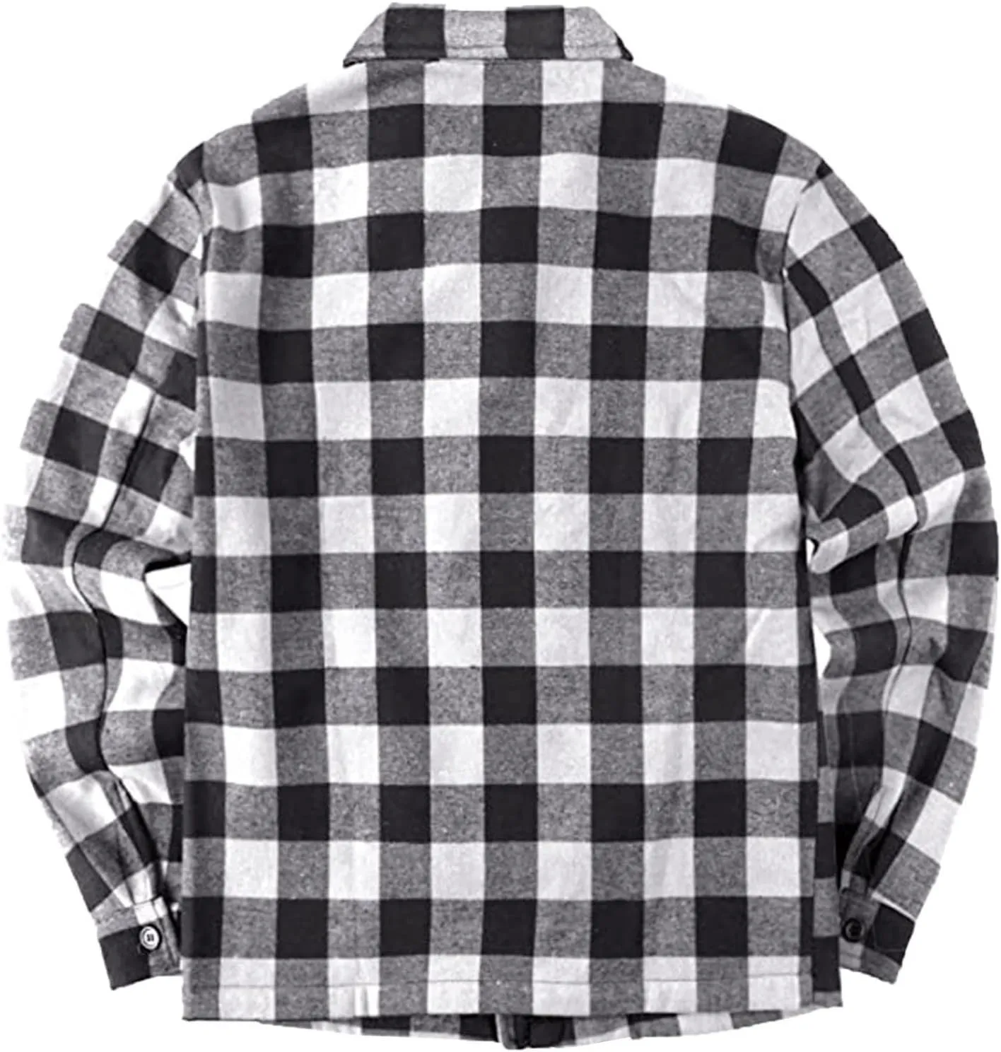 Mens Fleece Flannel Plaid Shirt Jacket Outwear Winter Coats Sherpa Lined Full Zip Hooded Plaid Shirt Jacket Thermal Coat