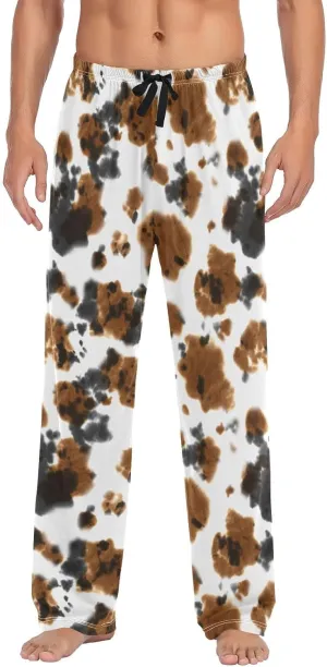 Men's Pajama Pants Soft Comfy Cow Print Sleep Lounge Pants Pjs Bottoms with Pockets