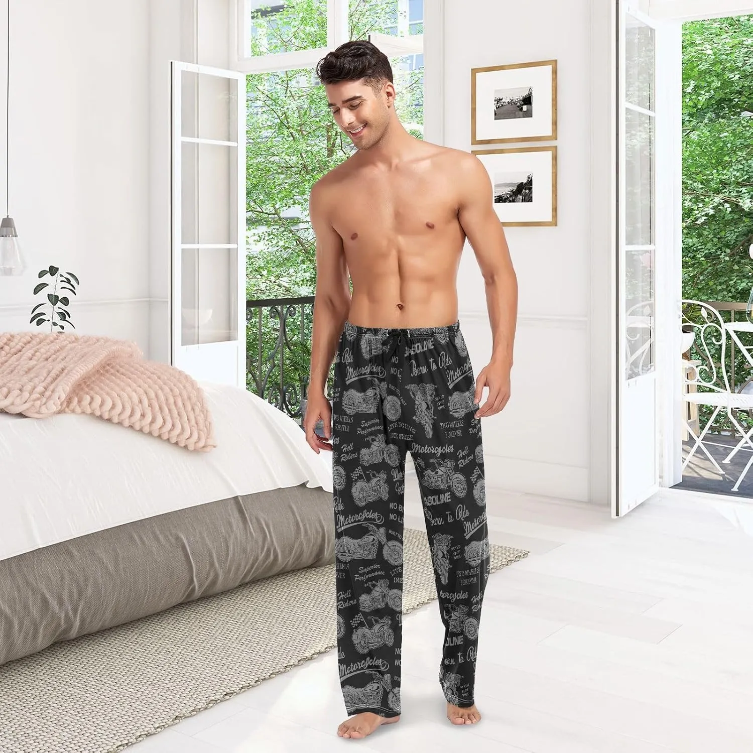 Men's Pajama Pants Soft Comfy Sleep Lounge Pants Pjs Bottoms with Pockets