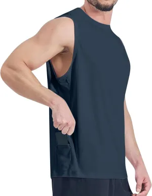 Men's Sleeveless Sun Shirts Quick Dry Tank Tops for Outdoor Sun Protection UPF 50  Athletic Gym Workout Muscle Shirts