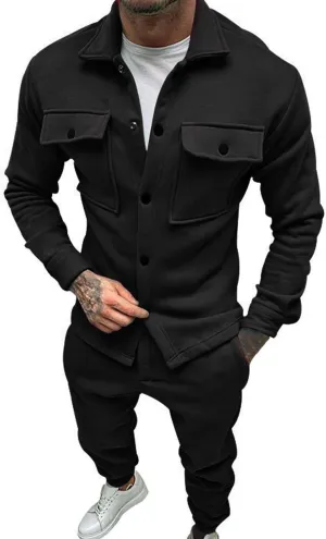Men's Tracksuit 2 Pieces Long Sleeve Sets Zipper Sweater Pants Sports Sets Drawstring Zip Up Jackets Sudaderas para