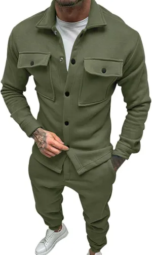 Men's Tracksuit 2 Pieces Long Sleeve Sets Zipper Sweater Pants Sports Sets Drawstring Zip Up Jackets Sudaderas para