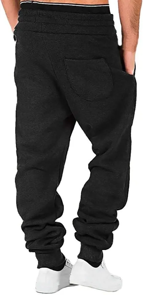 Mens Workout Cargo Sweatpants Mens Cargo Sweatpants Heavyweight Fleece Jogger Pants Drawstring Stretch Sports Trouser