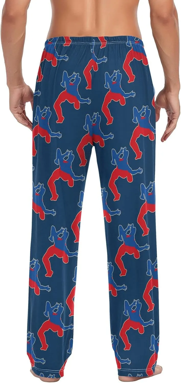 Mens Wrestling Sport Pajama Bottoms Purple Pajama Pants for Men Lounge Pants S