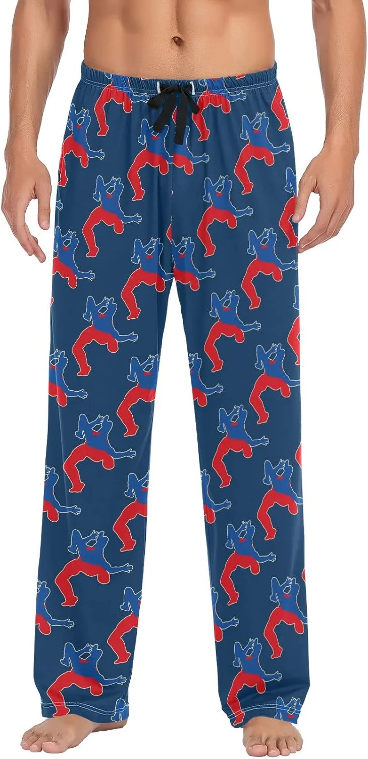Mens Wrestling Sport Pajama Bottoms Purple Pajama Pants for Men Lounge Pants S