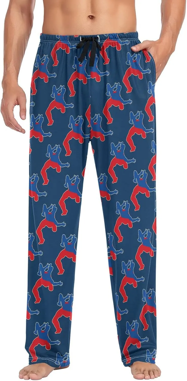 Mens Wrestling Sport Pajama Bottoms Purple Pajama Pants for Men Lounge Pants S