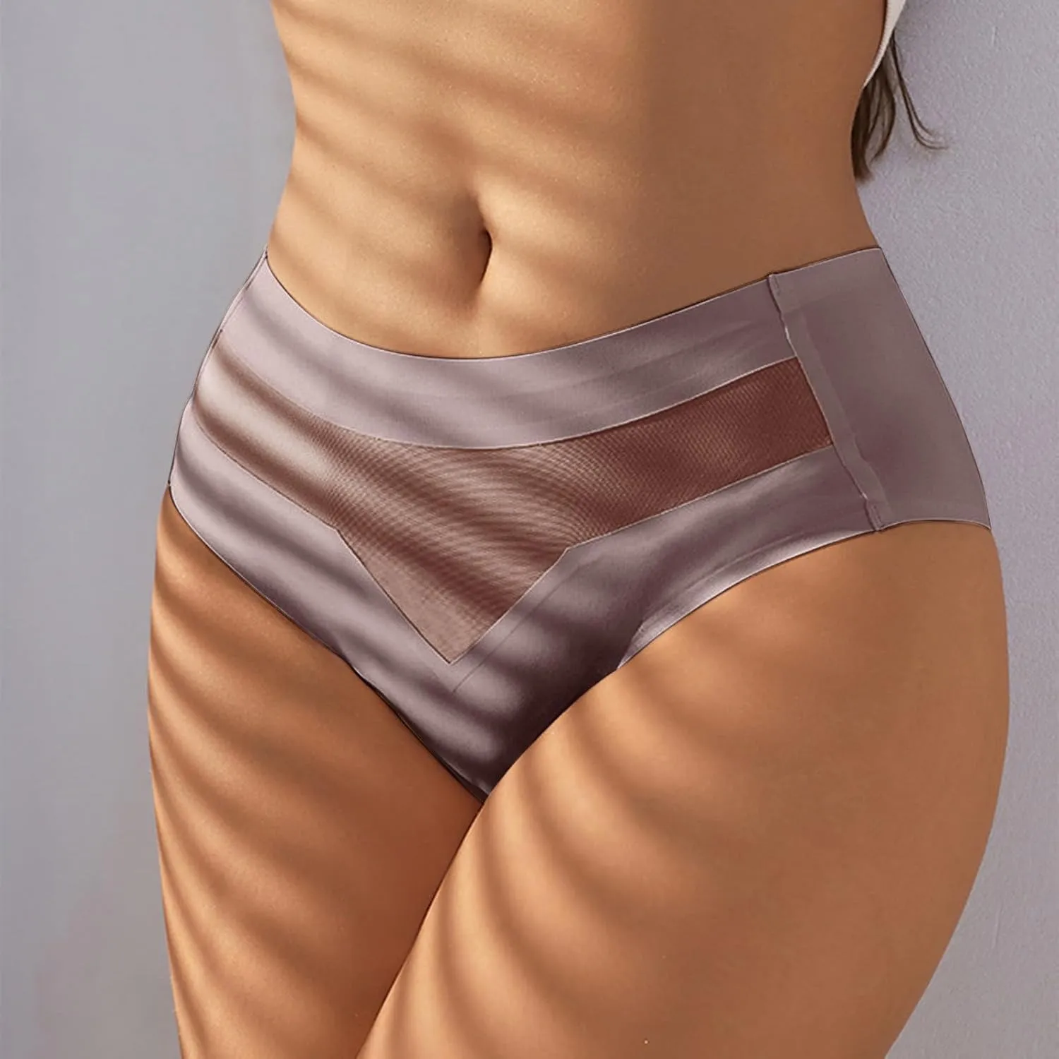 Mid Waist Quick Drying Ice Silk Panties Thin Non Marking Ice Silk Underwear Women’s Ice Silk Eves Underwear Women