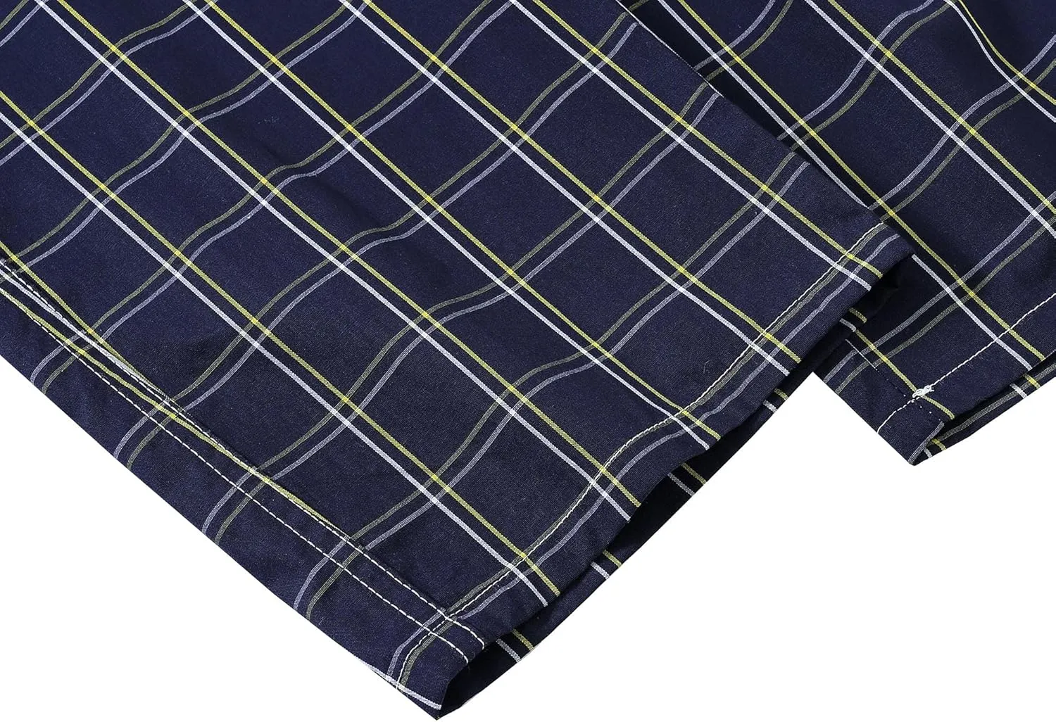 MoFiz Mens Cotton Pajama Pants Lightweight Lounge Sleep Plaid Bottoms with Pockets Drawstring