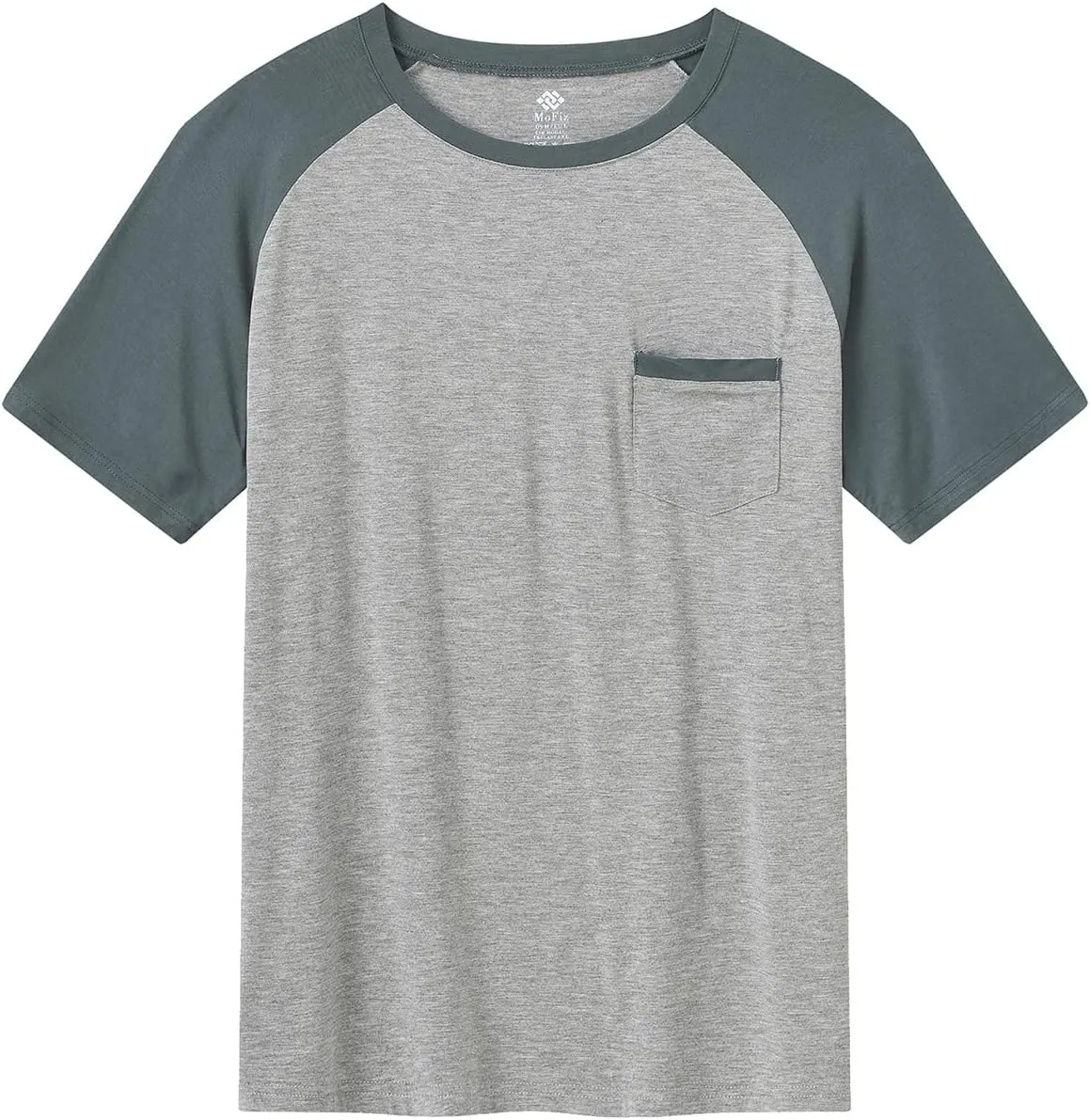 MoFiz Men's Sleep Sets,Modal Pajamas Set Ultra Soft Sleepwear Short Sleeve Top & Bottom PJS Lounge Set 2 pieces