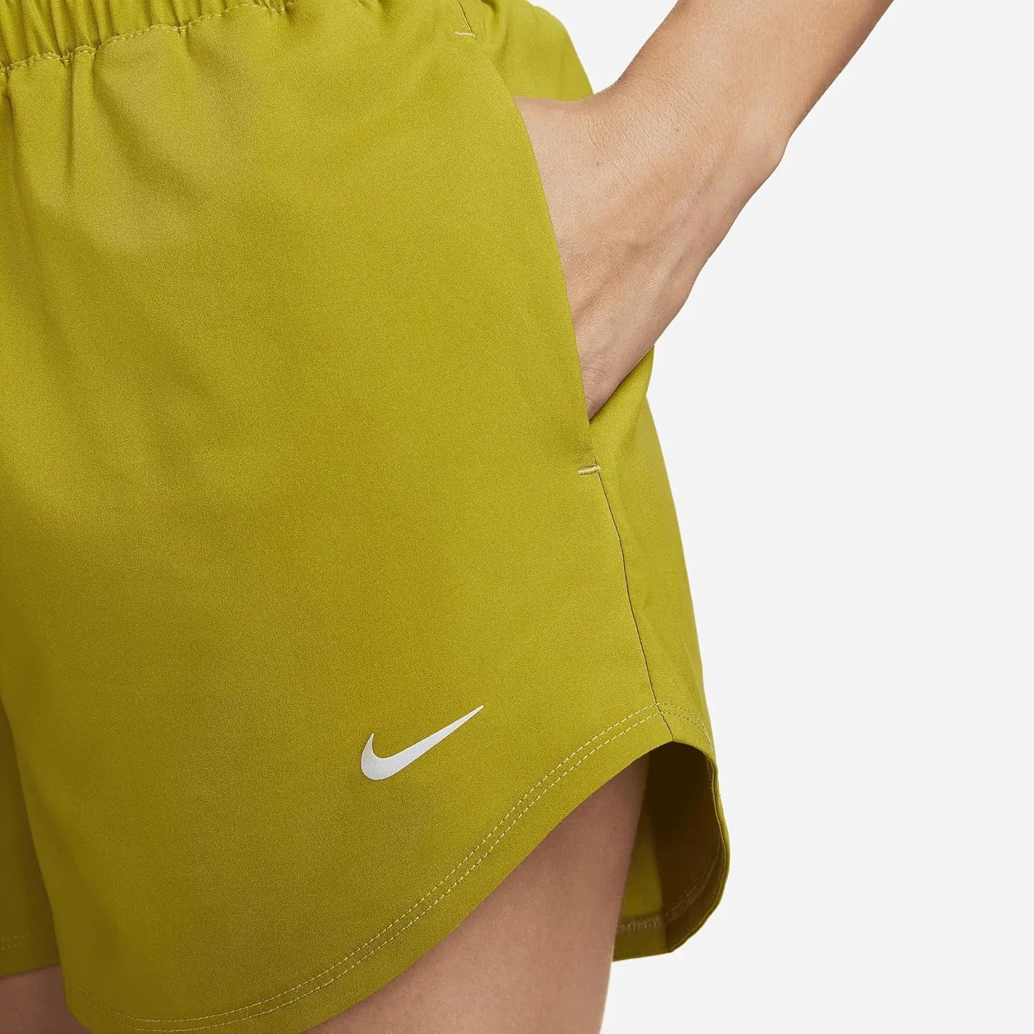 Nike One Women's Dri-FIT Ultra High-Waisted 3" Brief-Lined Shorts (Moss, DX6642-390)