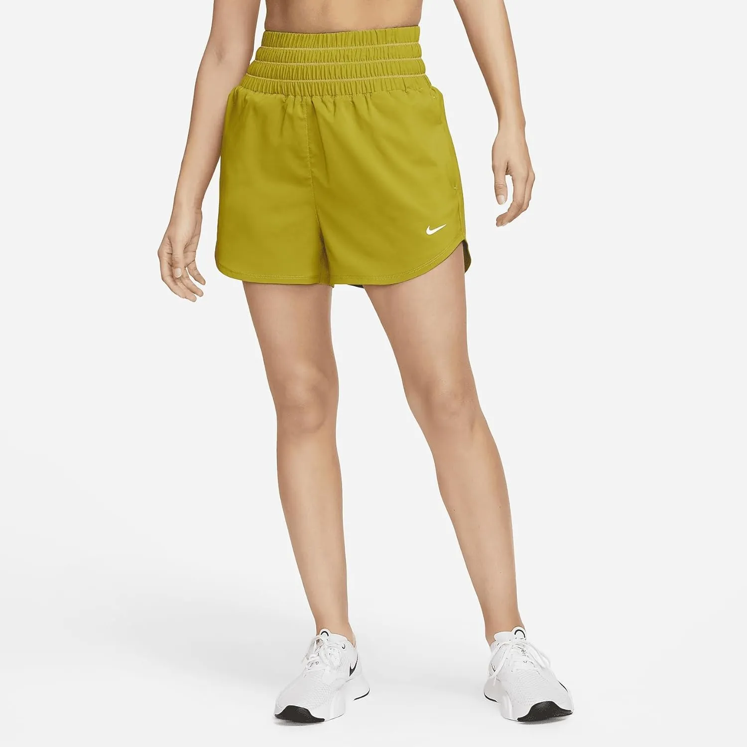 Nike One Women's Dri-FIT Ultra High-Waisted 3" Brief-Lined Shorts (Moss, DX6642-390)