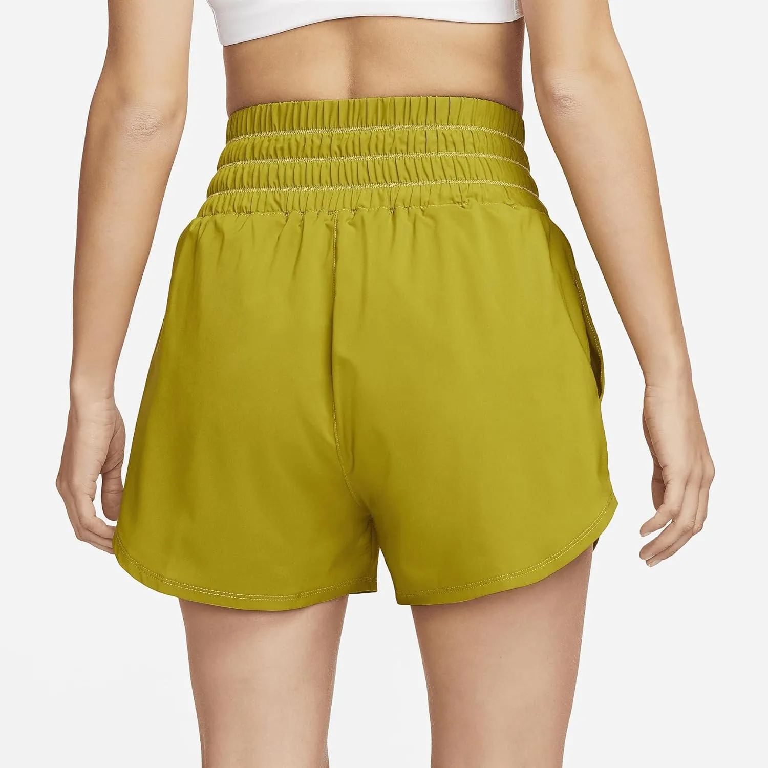 Nike One Women's Dri-FIT Ultra High-Waisted 3" Brief-Lined Shorts (Moss, DX6642-390)