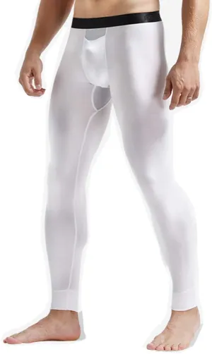 Ouruikia Men's Thermal Underwear Pants Modal Thermal Bottoms Long Johns Pants Underwear with Separate Pouch